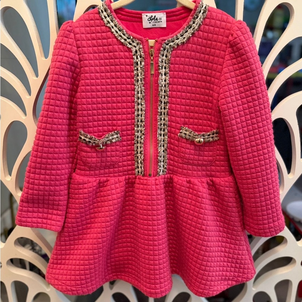 Lola Fuchsia Quilted Kids Blazer
